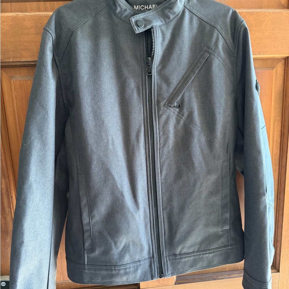 Michael Kors Men's Charcoal Zip-Front Lightweight Jacket